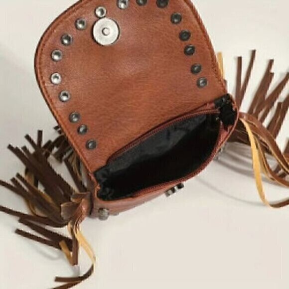 Y2K Fringe Crossbody Bag, Steampunk Chain Shoulder Bag, Trendy Studded Purse - Picture 6 of 8